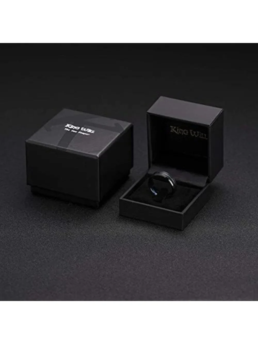 Stylish Men's Tungsten Ring - Two Tone Grooved Design, Durable & Modern Fashion